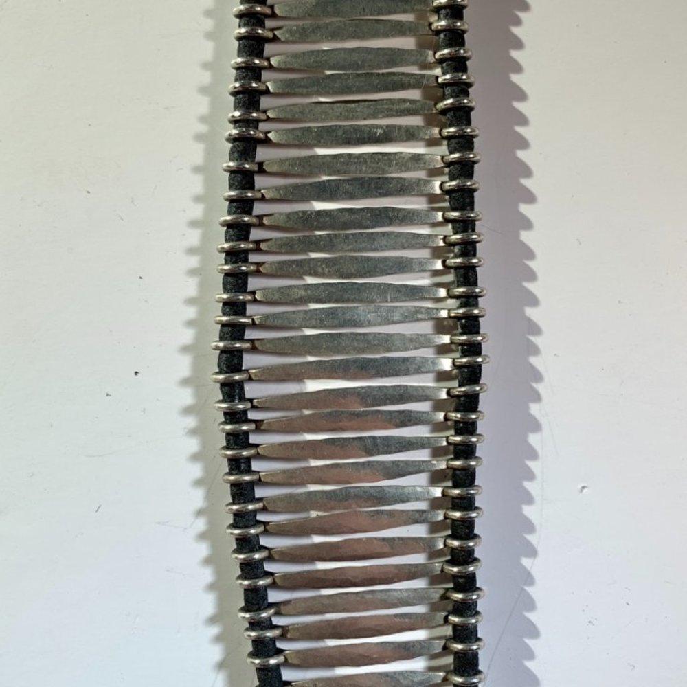 COPY - Silver bracelet on rope, size 6-6.5, no markings